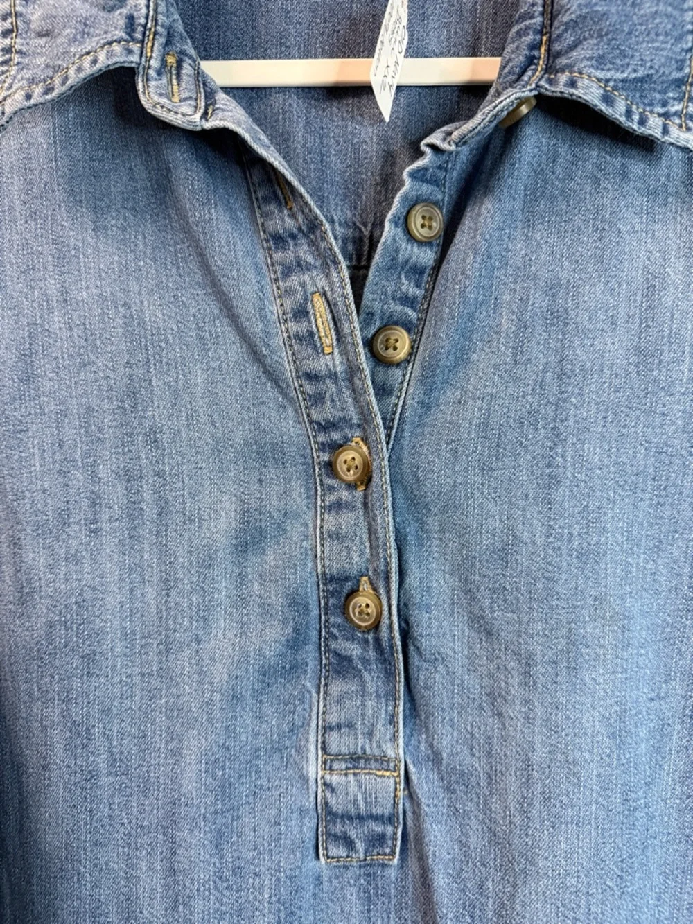 Old Navy Light Blue Denim Long-Sleeve Shirt Dress - Picture 5 of 7